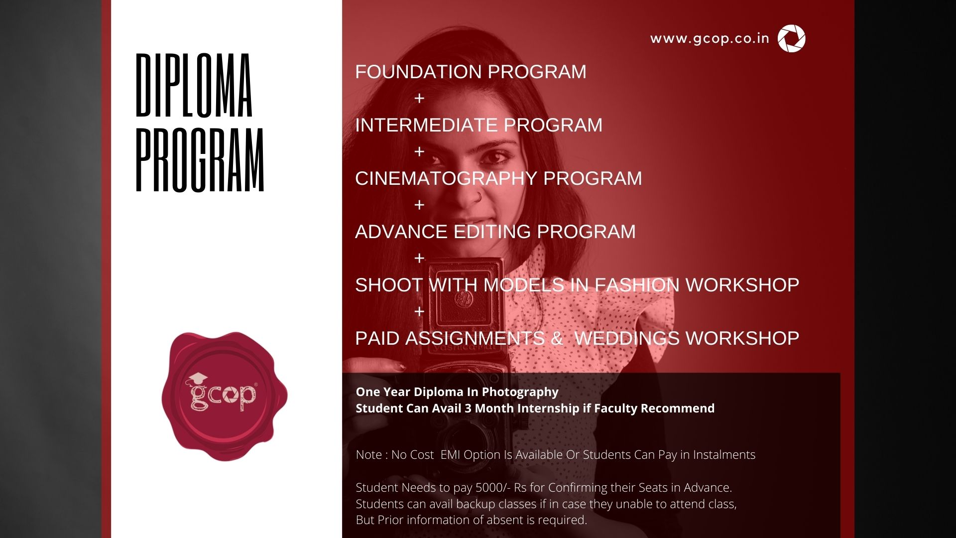 One Year Diploma In Photography Course In Surat GCOP Institute